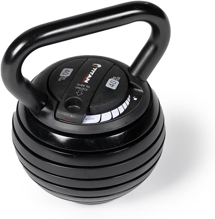 Titan Fitness 10-40 lbs. Adjustable Kettlebell Set