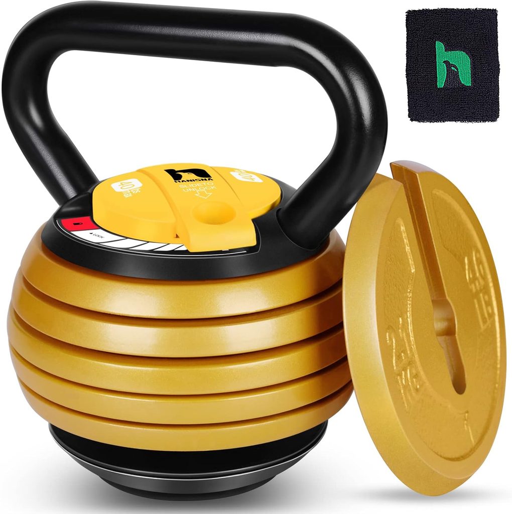Hanisna Adjustable Wide Handle Cast Iron Kettlebell